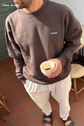 Men Hugs & Coffee Sweater Chocolate Brown