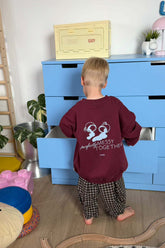 Kids Perfectly Messy Oversized Sweater Burgundy