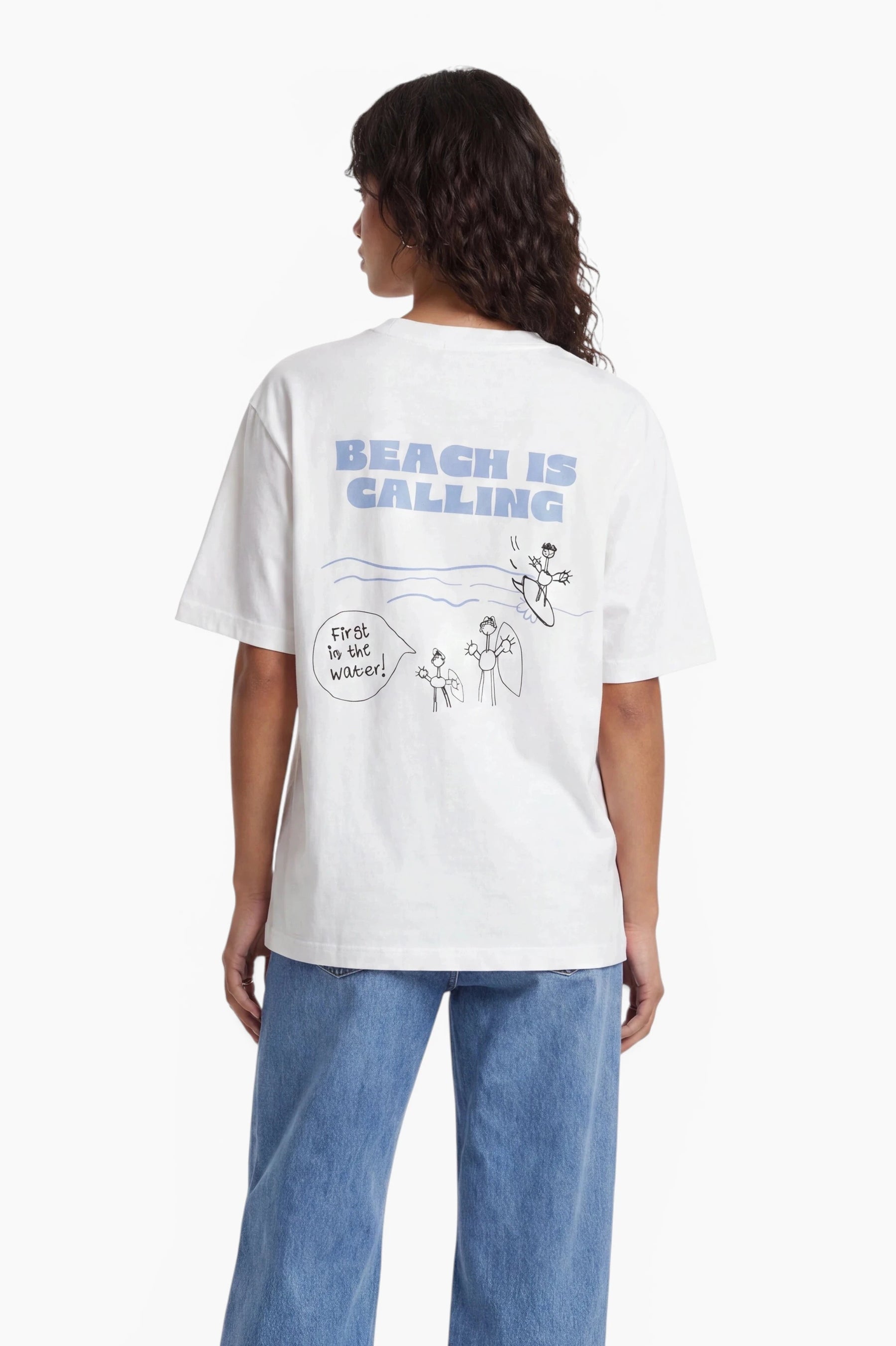 nuaa Beach Is Calling Damen T-Shirt in Soft White – Partnerlook, Ansicht 4