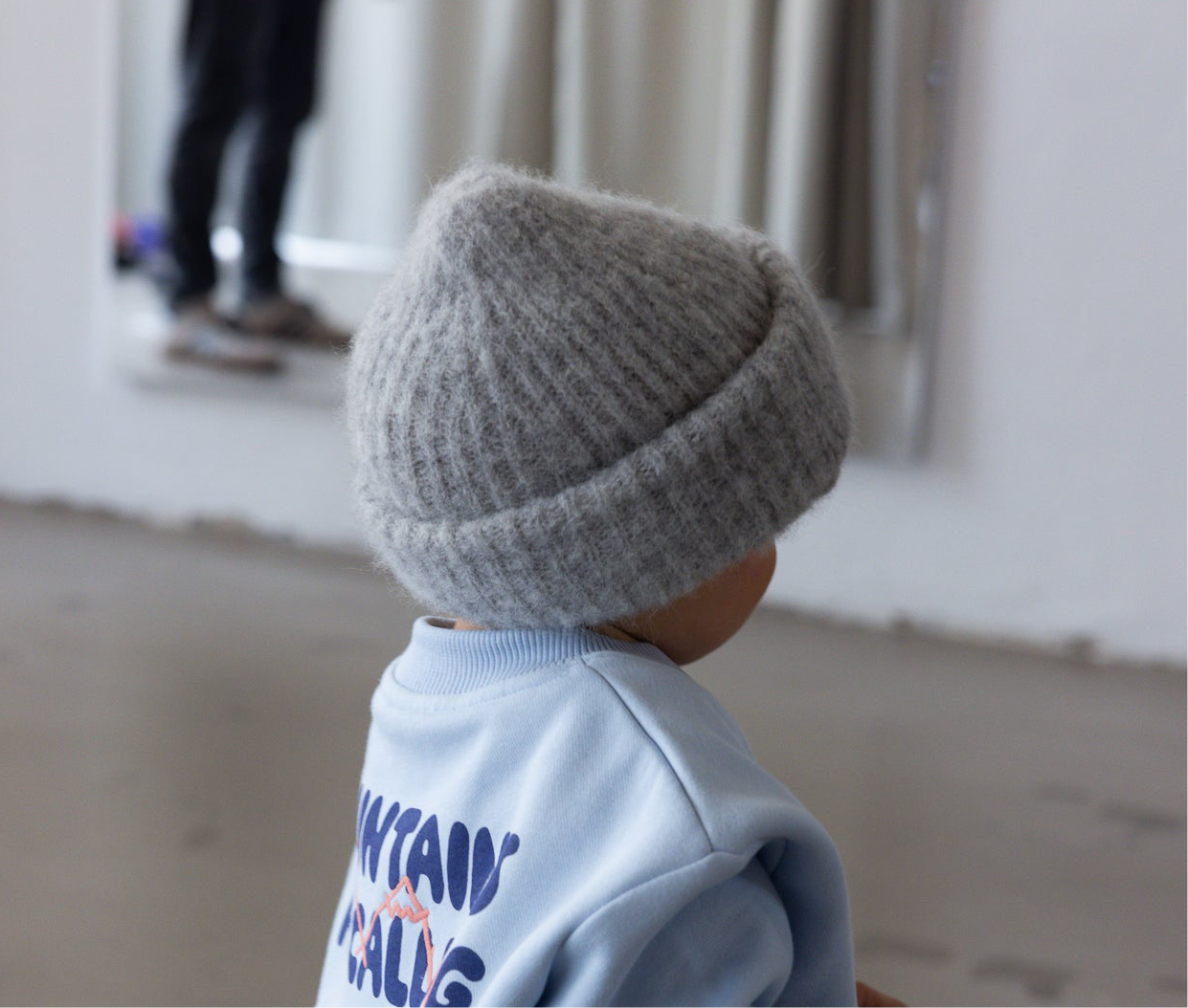 B-WARE Alpaca Strickbeanie Kids Soft Grey