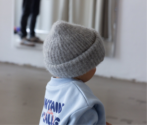 B-WARE Alpaca Strickbeanie Kids Soft Grey