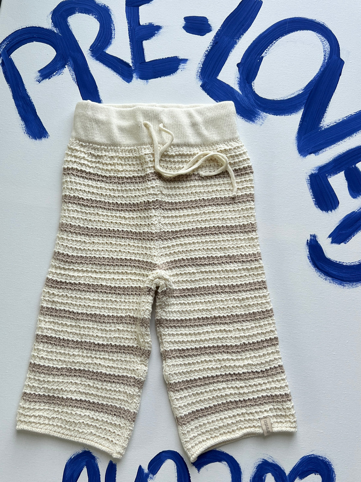 Herbst-Strick Hose Mocha Stripes
