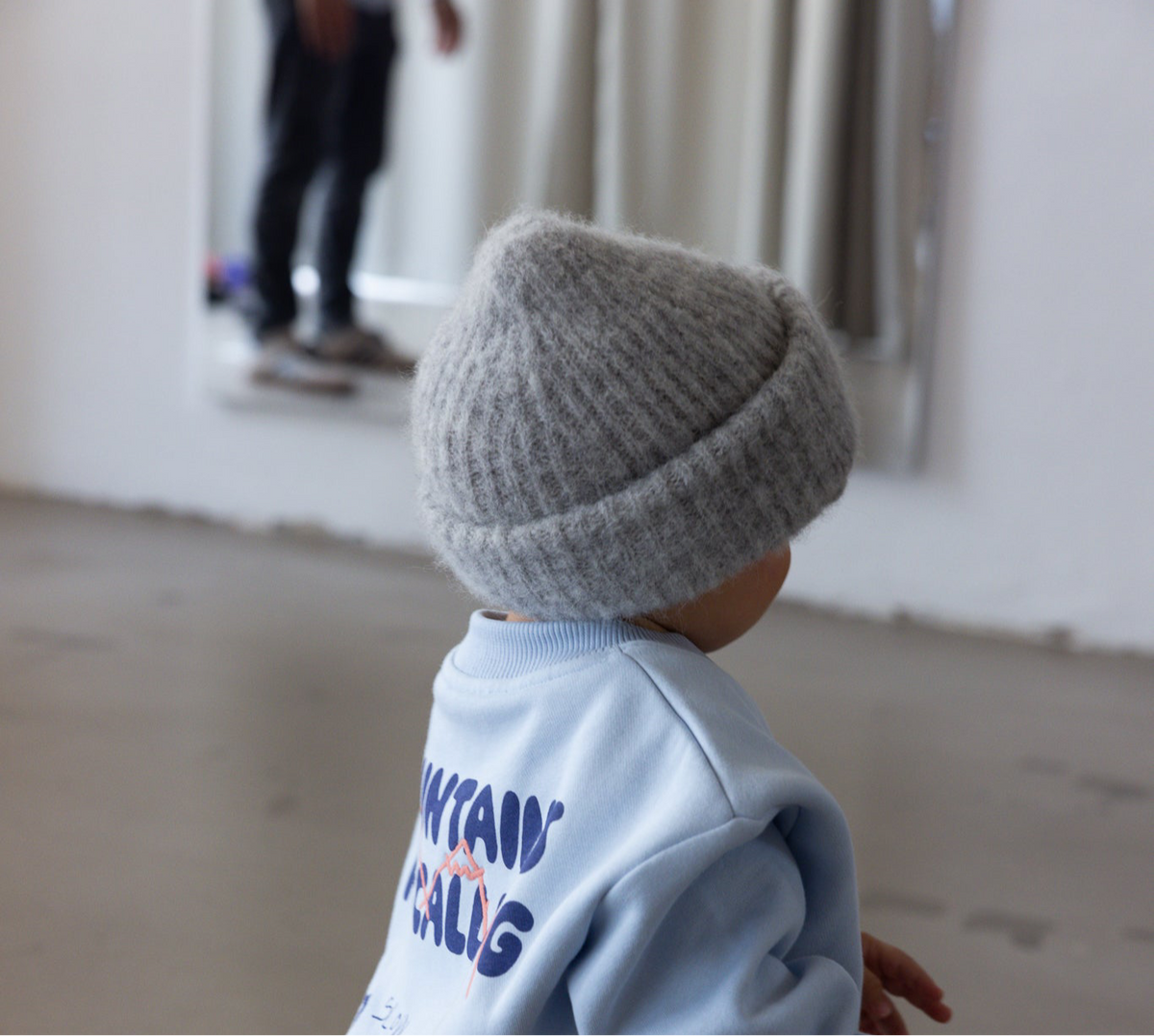 B-WARE Alpaca Strickbeanie Kids Soft Grey