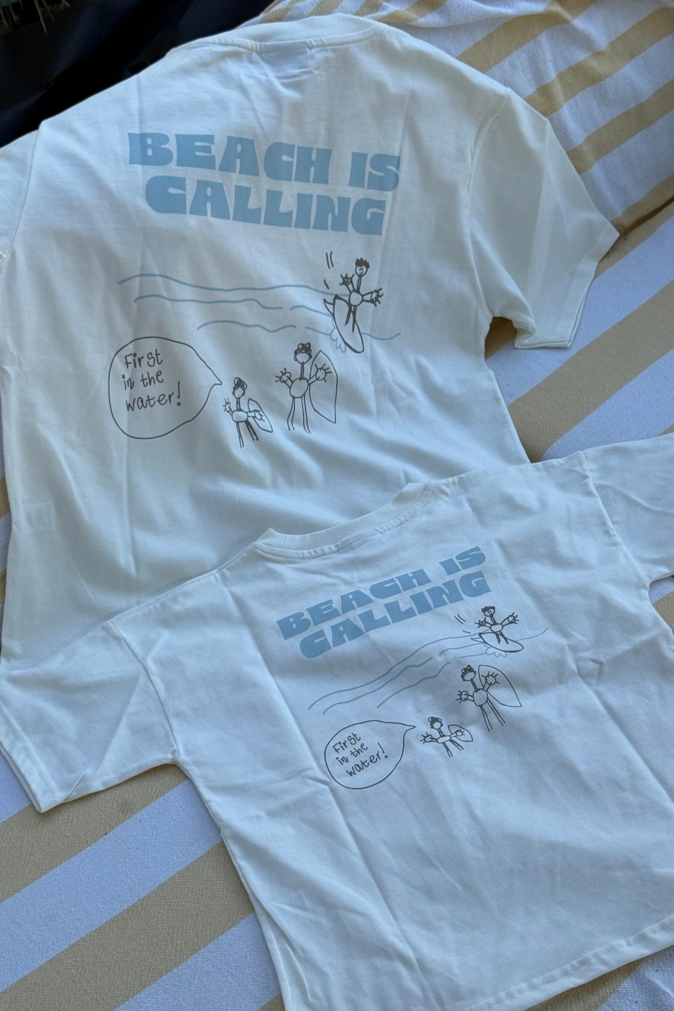 Kids Beach Is Calling T-Shirt Soft White