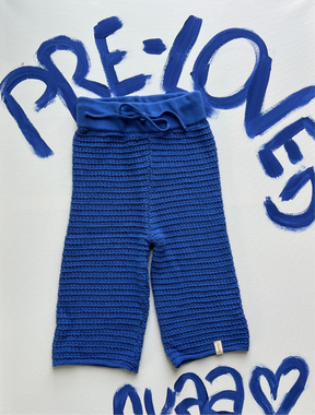 Pre-Loved: Herbst-Strick Hose Ocean Blue