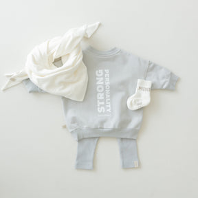Personality Oversized Sweater Light Grey