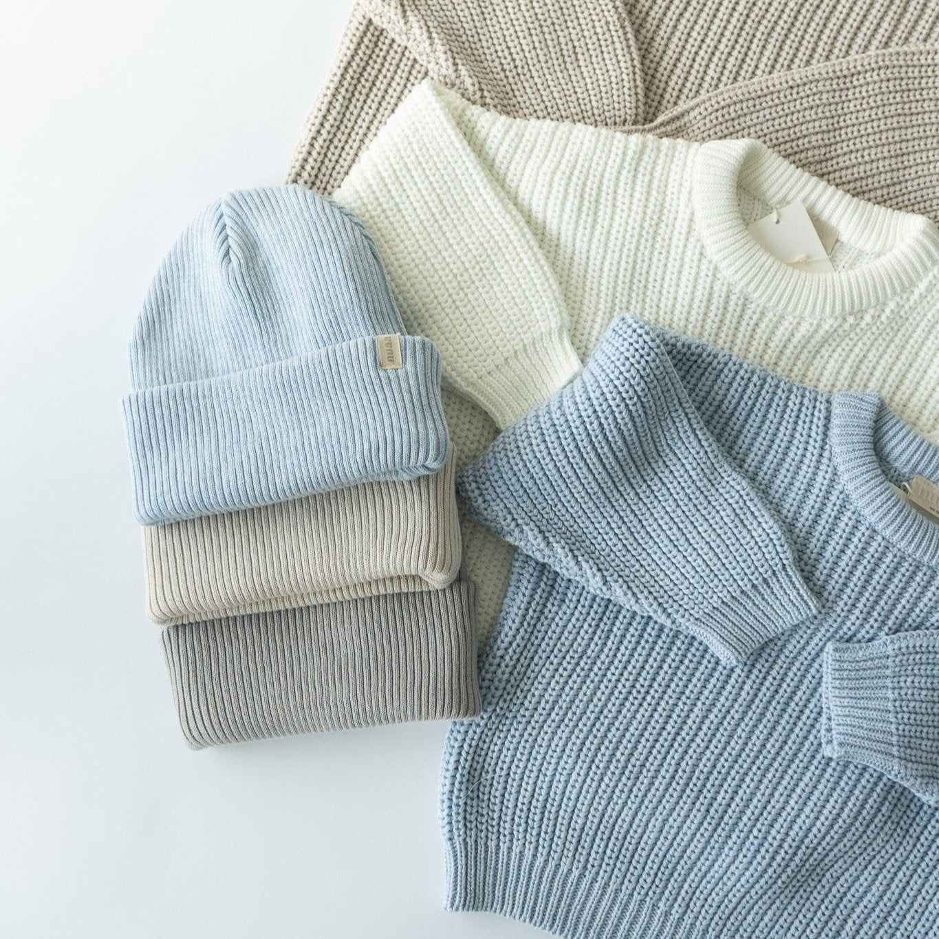 Knit Beanie Soft Blue