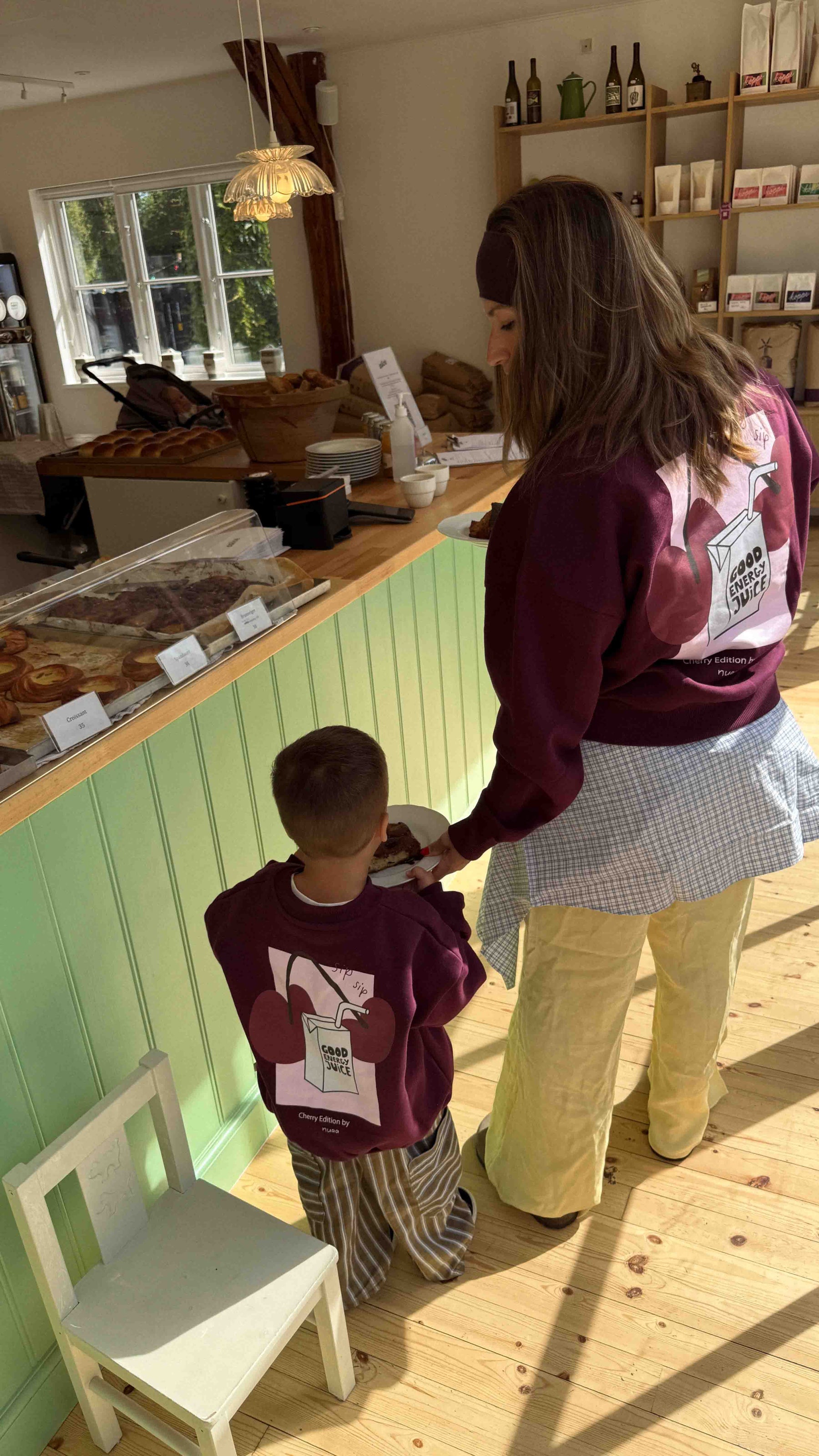 Kids Cherry Oversized Sweater Burgundy