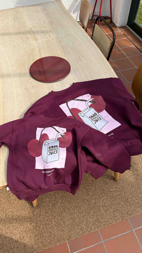 Kids Cherry Oversized Sweater Burgundy