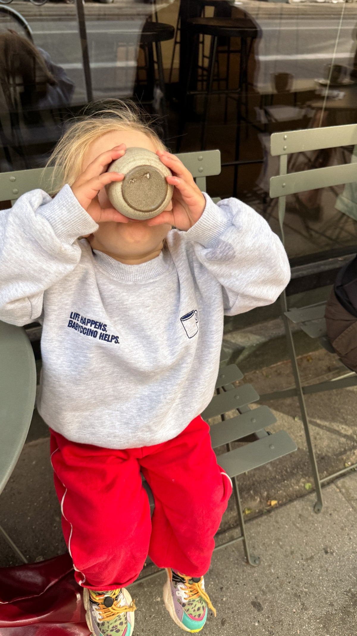 Kids Babyccino Helps Oversized Sweater Grey Melange