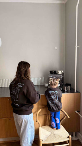 Kids Hugs & Coffee Oversized Sweater Chocolate Brown