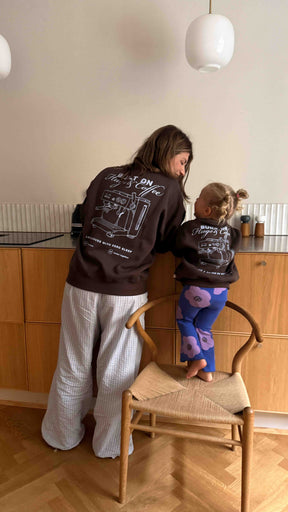 Kids Hugs & Coffee Oversized Sweater Chocolate Brown