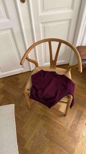 Kids Cherry Oversized Sweater Burgundy