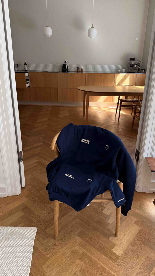 Women Coffee Helps Sweater Navy