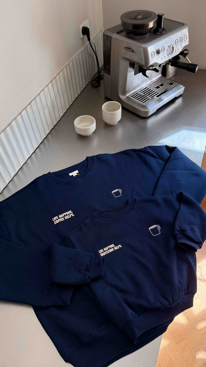 Men Coffee Helps Sweater Navy