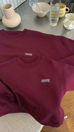 Kids Perfectly Messy Oversized Sweater Burgundy