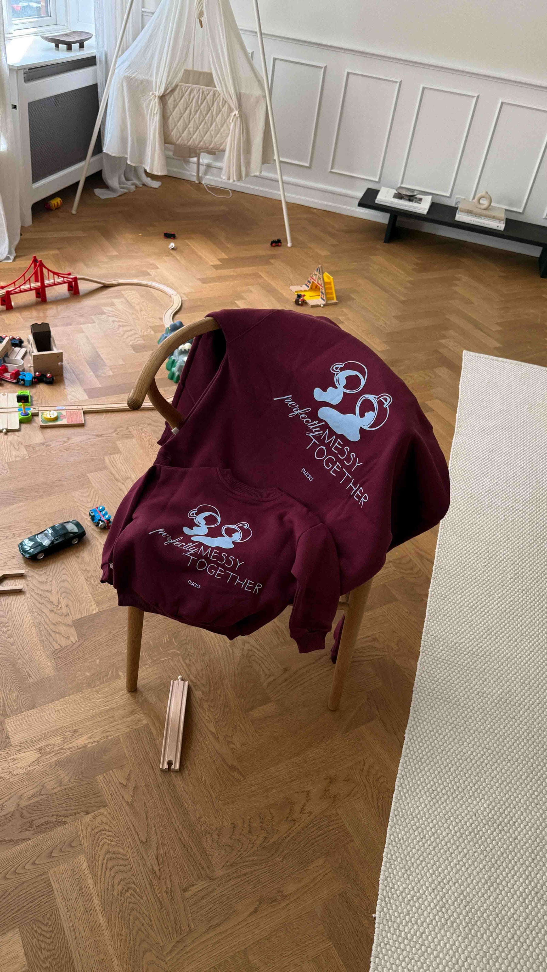 Kids Perfectly Messy Oversized Sweater Burgundy