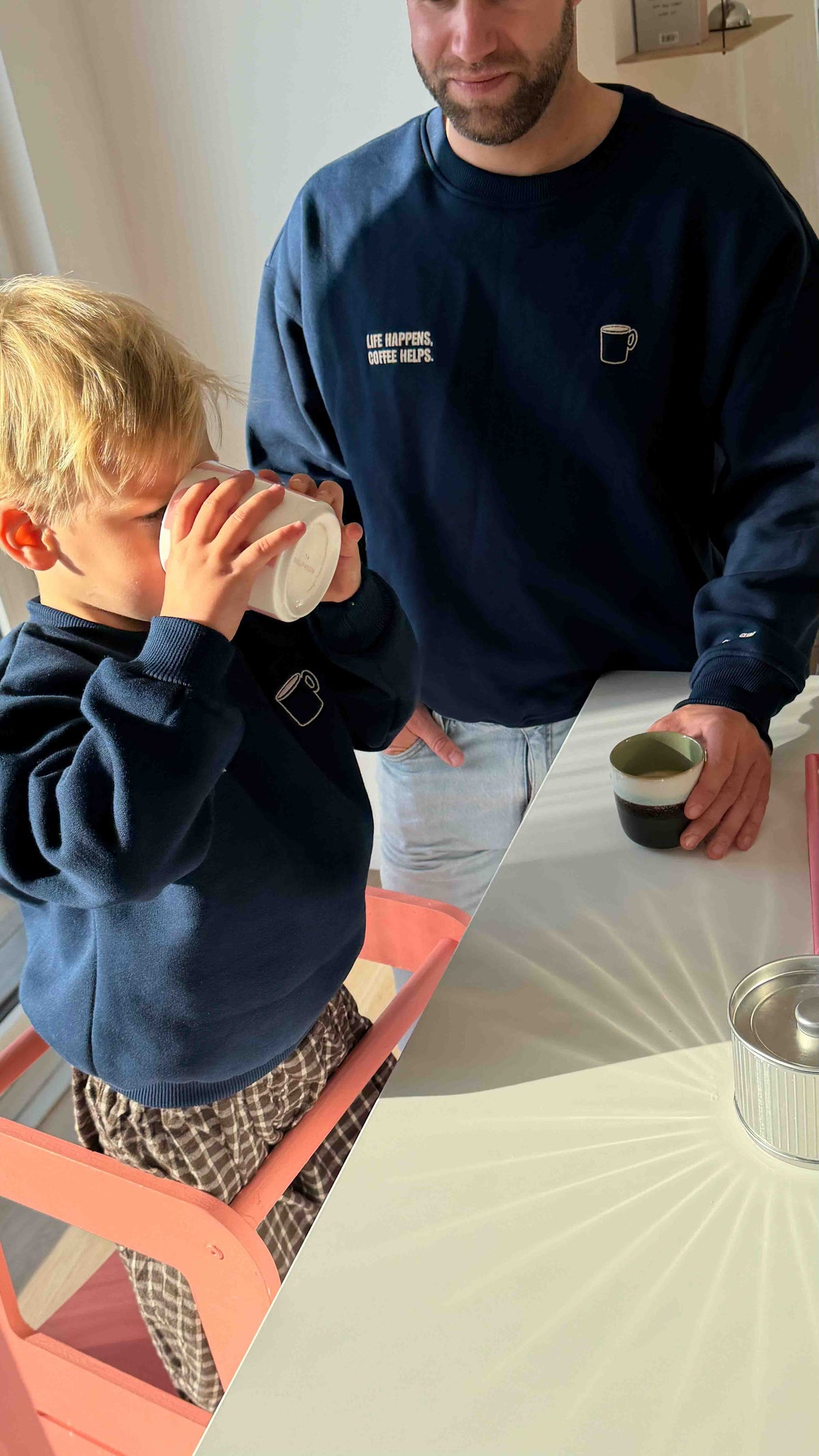 Coffee Helps Sweater in Navy im Partnerlook – nuaa, Ansicht 2