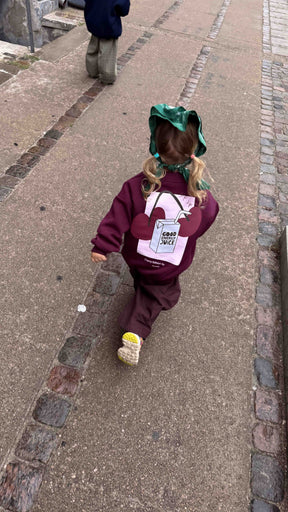 Kids Cherry Oversized Sweater Burgundy