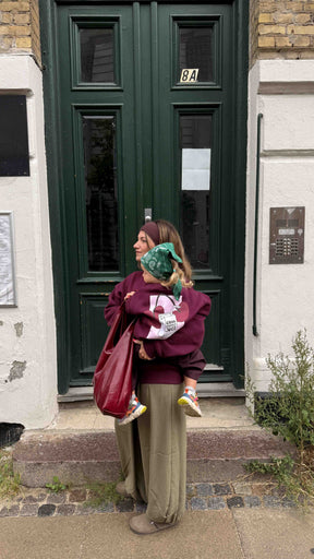 Kids Cherry Oversized Sweater Burgundy