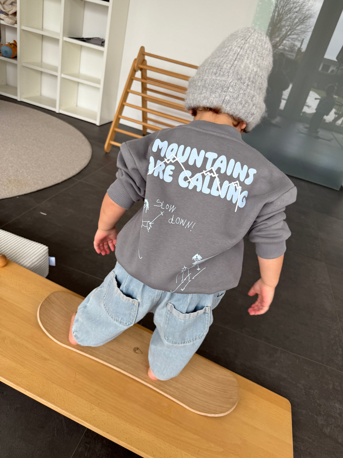 Kids Mountains are Calling Sweater Frost Grey