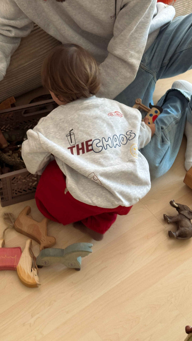 Kids CEO of Chaos Oversized Sweater Grey Melange