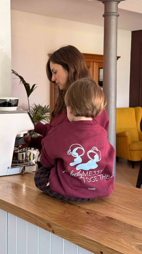 Kids Perfectly Messy Oversized Sweater Burgundy