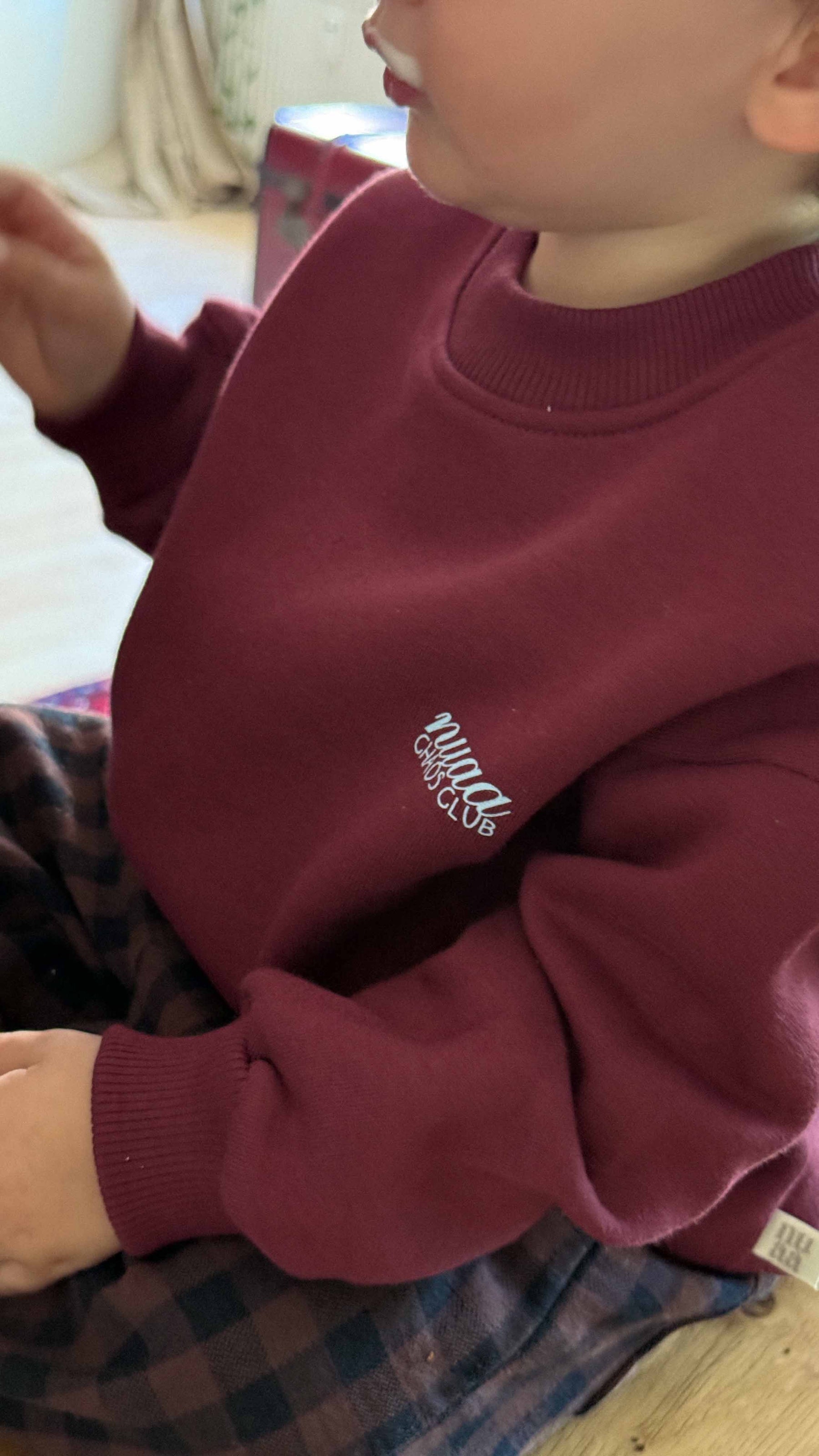 Kids Perfectly Messy Oversized Sweater Burgundy