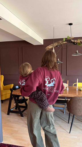 Kids Perfectly Messy Oversized Sweater Burgundy