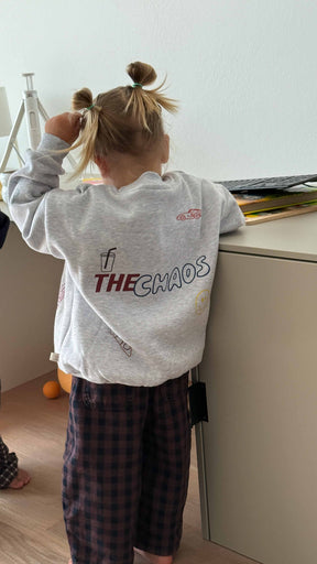 Kids CEO of Chaos Oversized Sweater Grey Melange