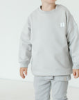 Personality Oversized Sweater Light Grey