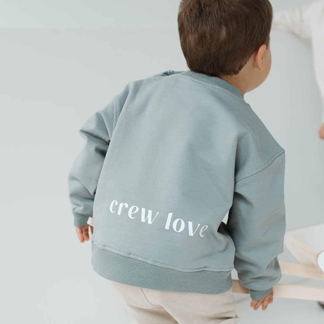 Mini Crew Love Sweater Granite