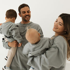 Mini Crew Love Sweater Granite