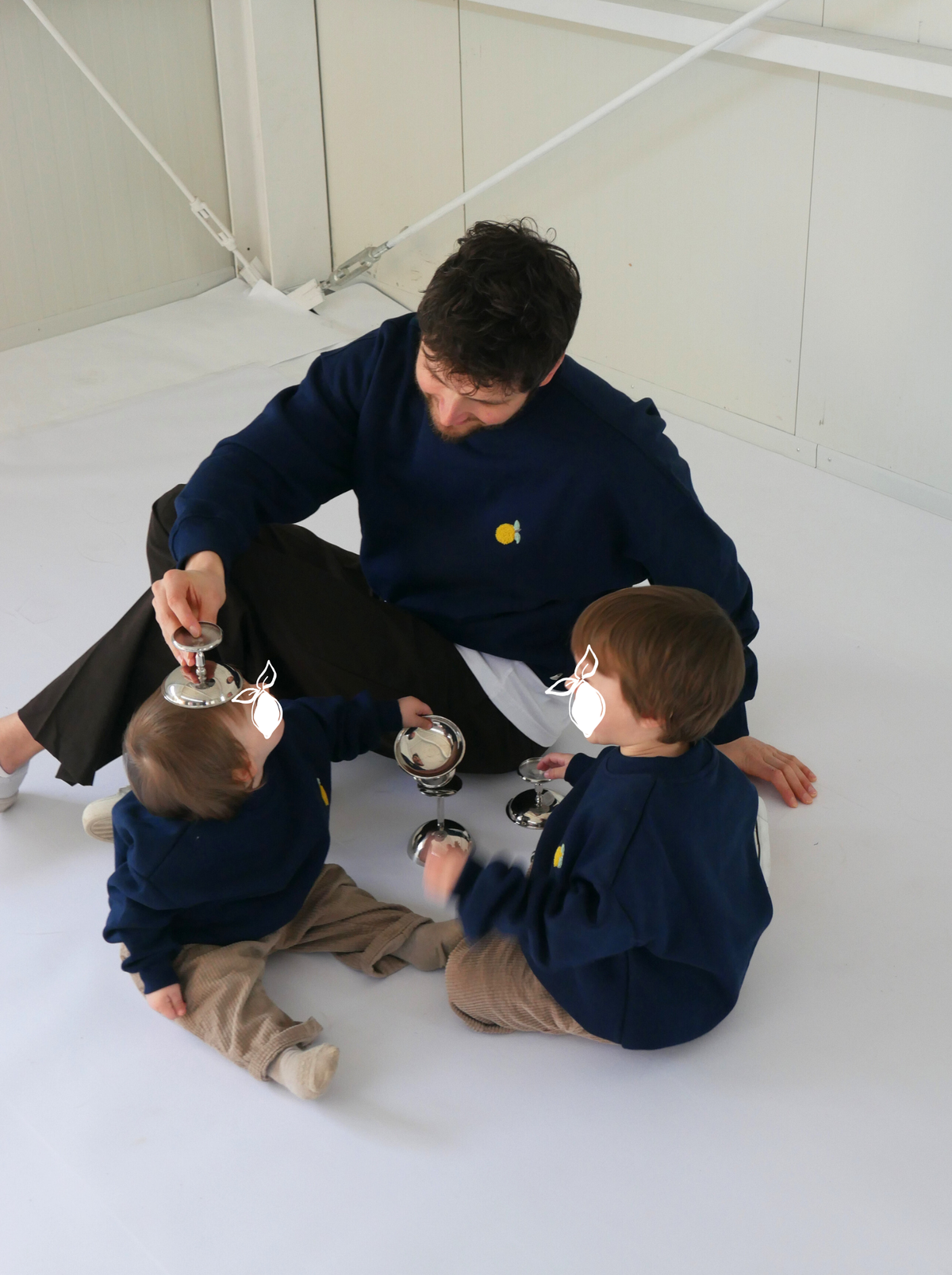 3er Crew: Papa + 2 Minis - Lemon