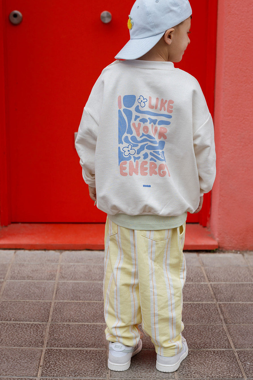 Kids I like your Energy Oversized Sweater Off White