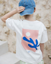Kids Coral Oversized T-Shirt Off White/Peach