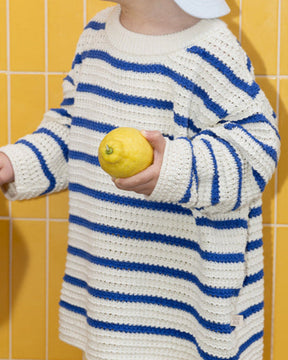 Leichtes Strick Longsleeve Ocean Blue Stripes