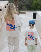 MINI & ME Set - Coral T-Shirt Off White/Peach