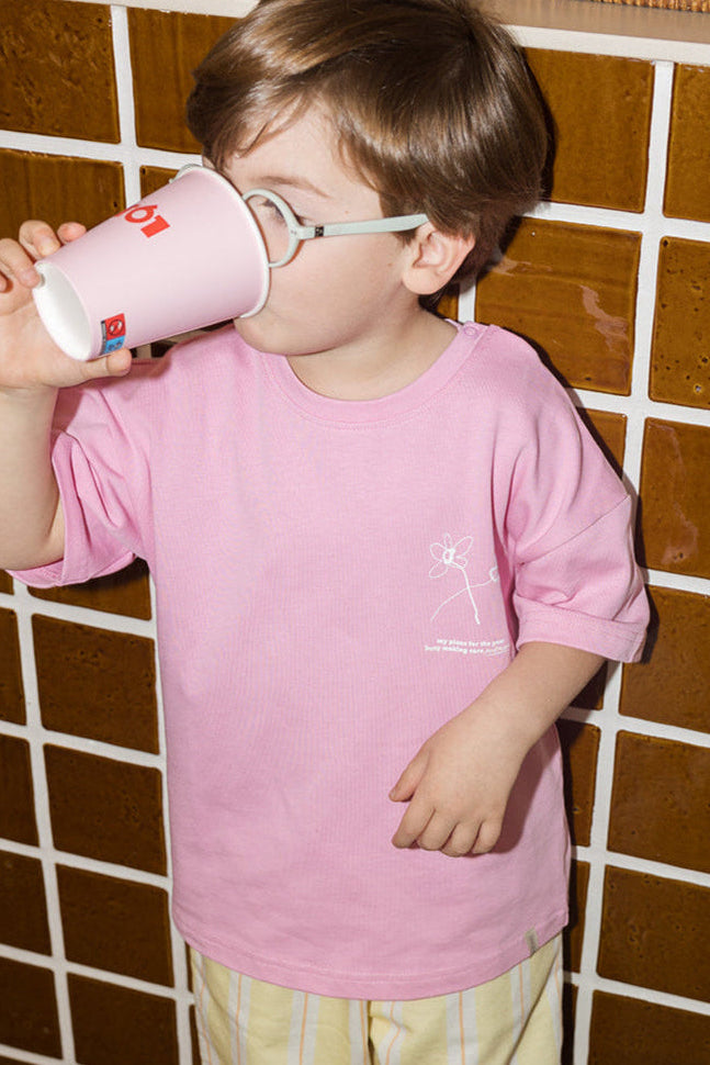 Kids Core Memories Oversized T-Shirt Pink