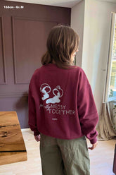 nuaa Perfectly Messy Damen Sweater in Burgundy – Partnerlook
