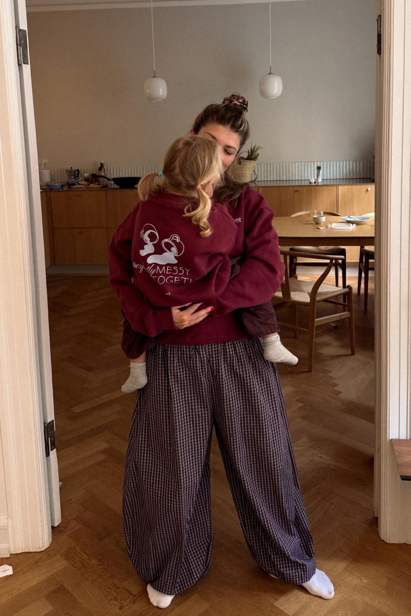 Kids Perfectly Messy Oversized Sweater Burgundy