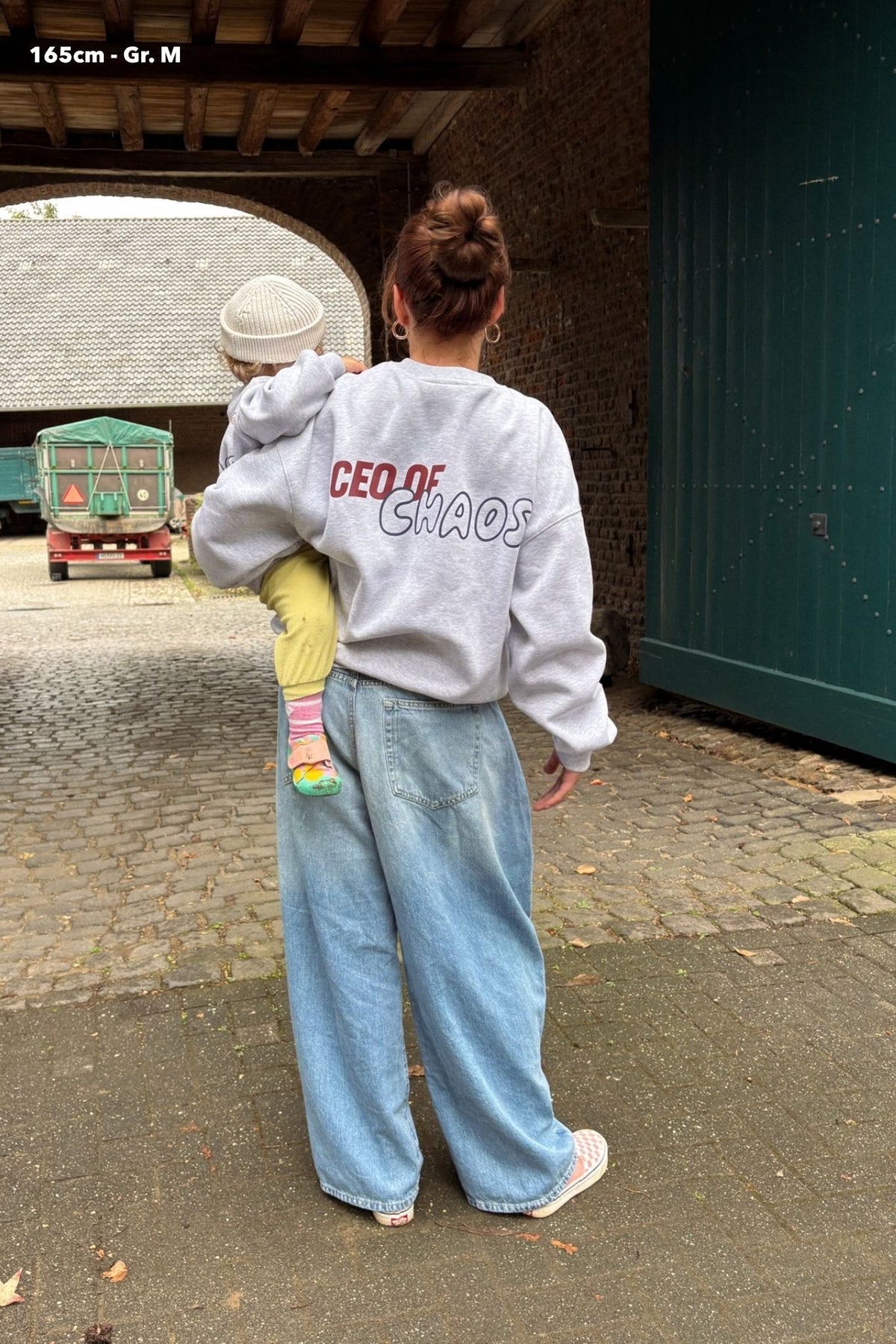 nuaa CEO of Chaos Damen Sweater in Grey Melange – Partnerlook, Ansicht 2