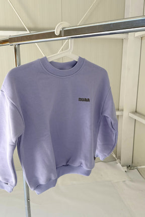 Kids This & No Plans Oversized Sweater Lavender