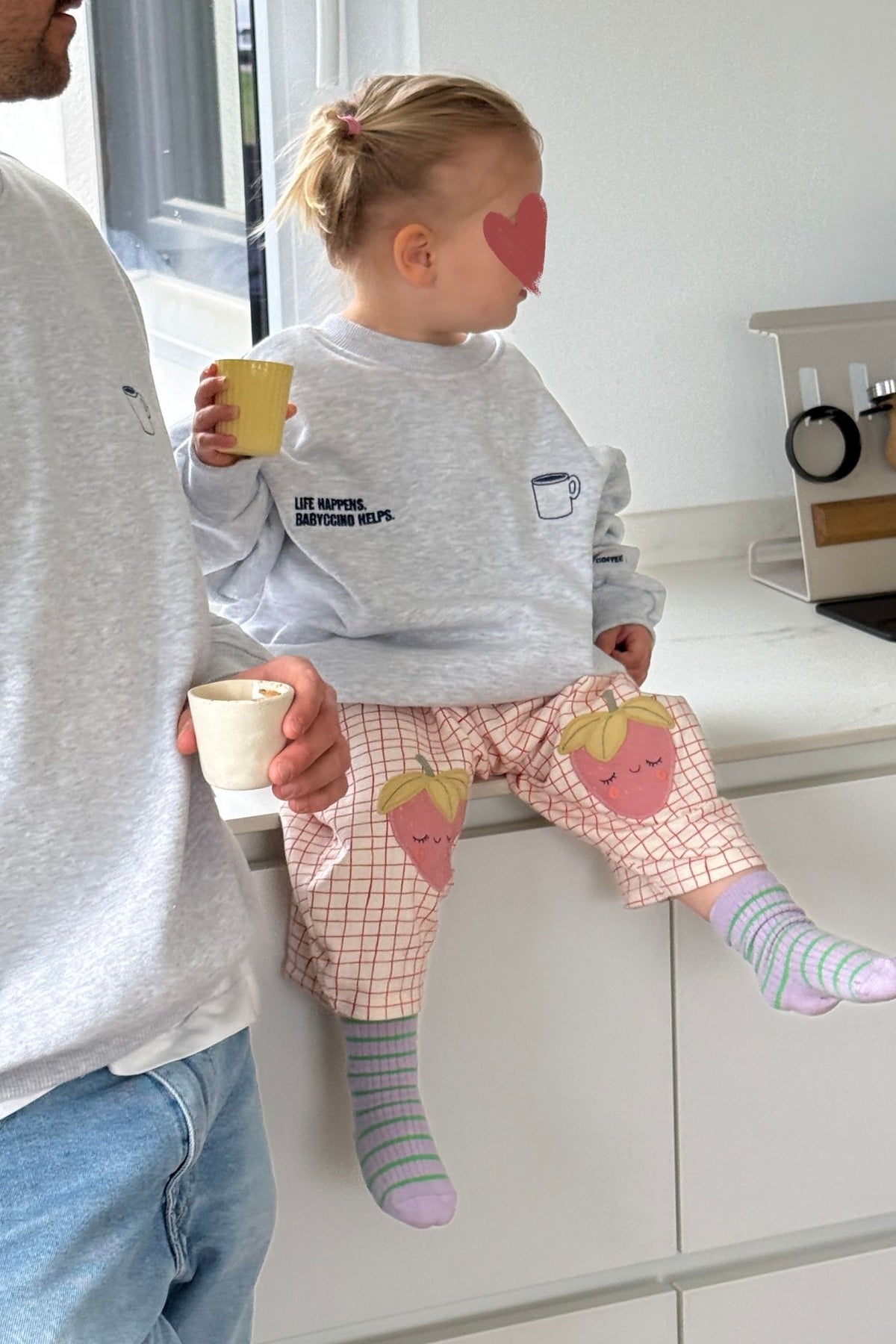 Kids Babyccino Helps Oversized Sweater Grey Melange