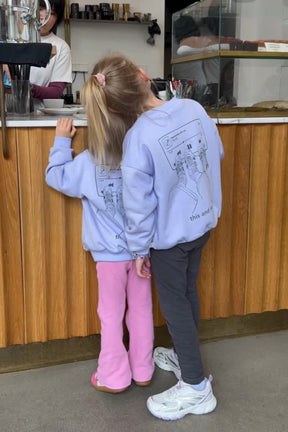 Kids This & No Plans Oversized Sweater Lavender