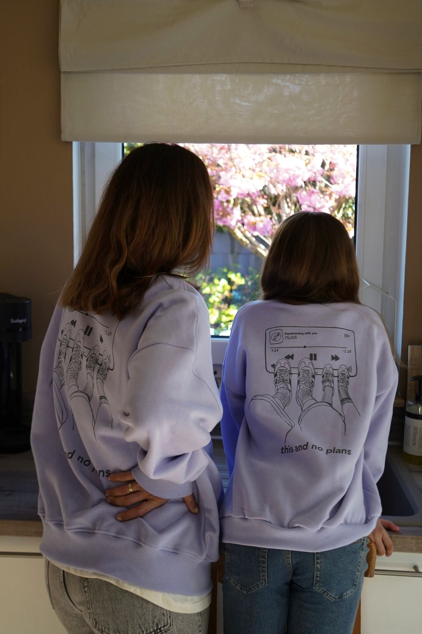 Kids This & No Plans Oversized Sweater Lavender