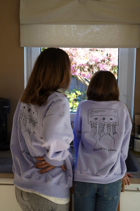 Kids This & No Plans Oversized Sweater Lavender