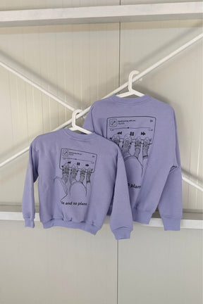 Kids This & No Plans Oversized Sweater Lavender