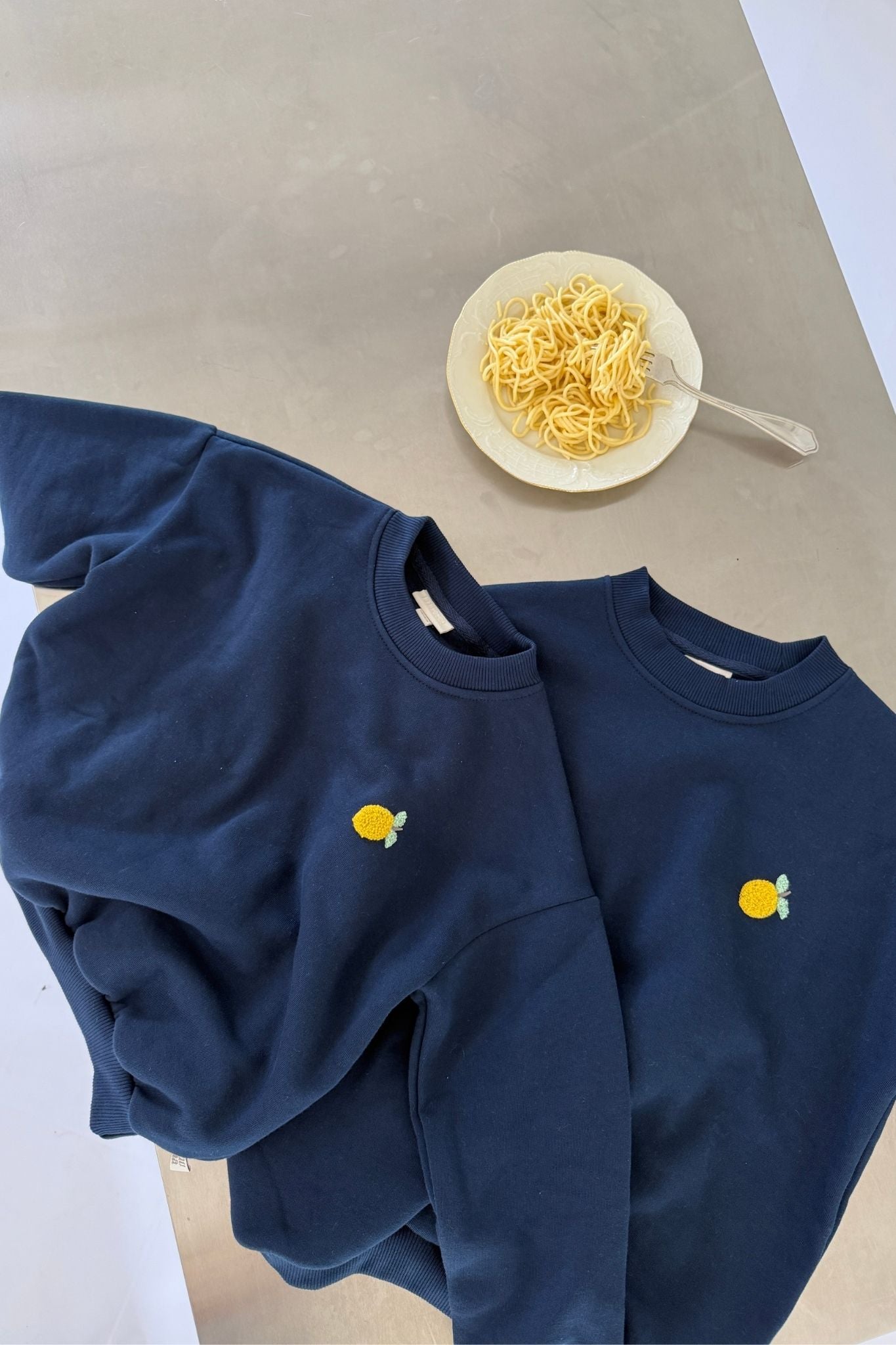 Kids Lemon Oversized Sweater Navy