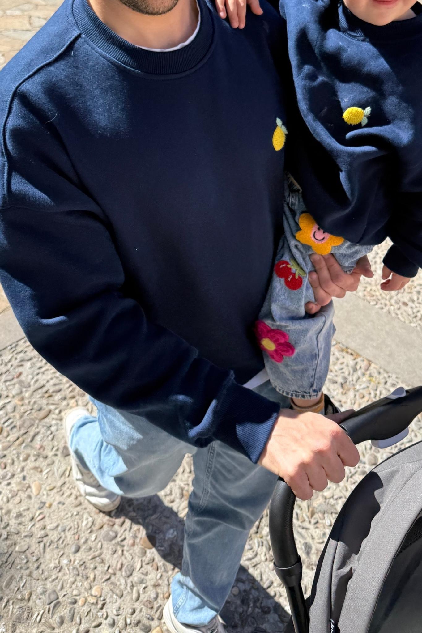 Men Lemon Sweater Navy